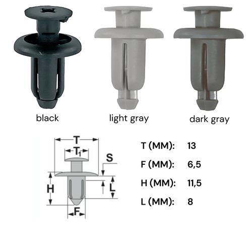 Clips kopf 13 mm - clips, 6,5